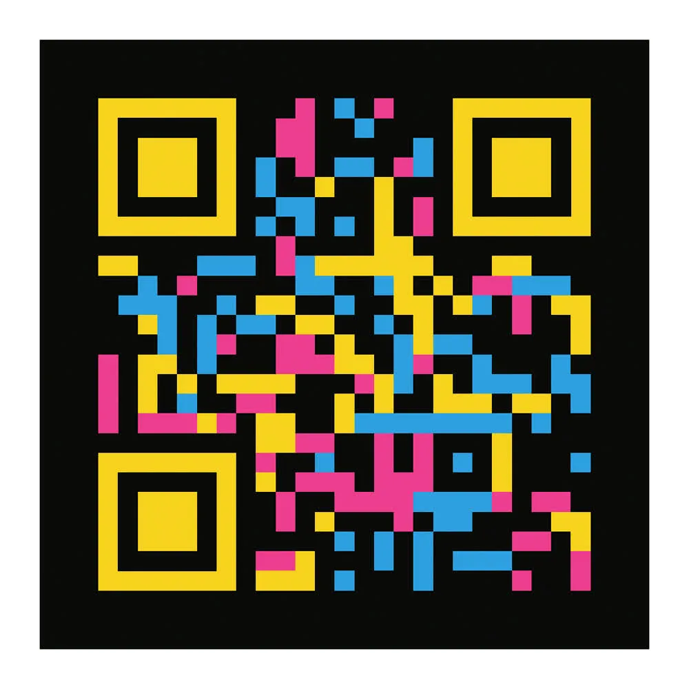 Colorful block-style QR code